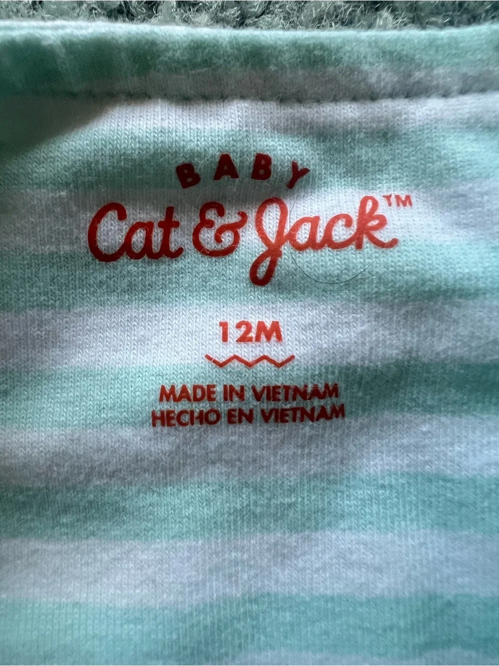 Cat & Jack Striped Knit Romper One-Piece Sleeveless Snap Pockets 12M